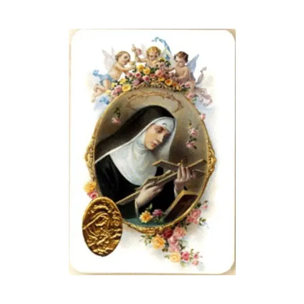 Carte de prière avec poinçon - Sainte Rita